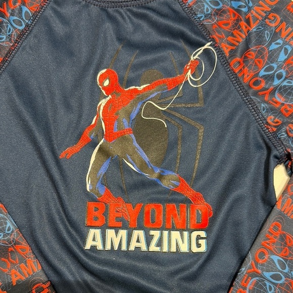 Marvel Kids Spider-Man Swim Shirt - Blue and Red - Picture 2 of 4